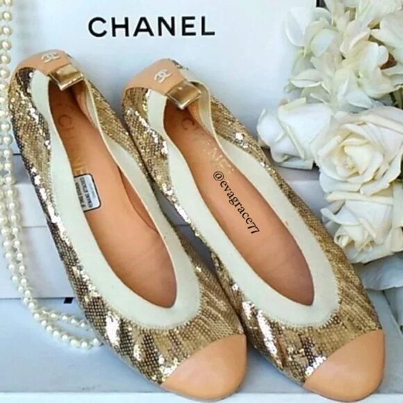 CHANEL Shoes - Chanel Stunning Sequin Flats!